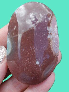 Flower Agate Palm Stone (FA606)